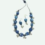 Floral Fabric Cascade Necklace & Earrings Set