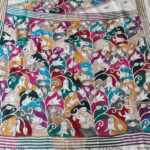 Kantha Ivory with Multicolor Floral Embroidery