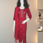 Rayon 3-Piece Suit with Straight Cut & Pearl Embellishments